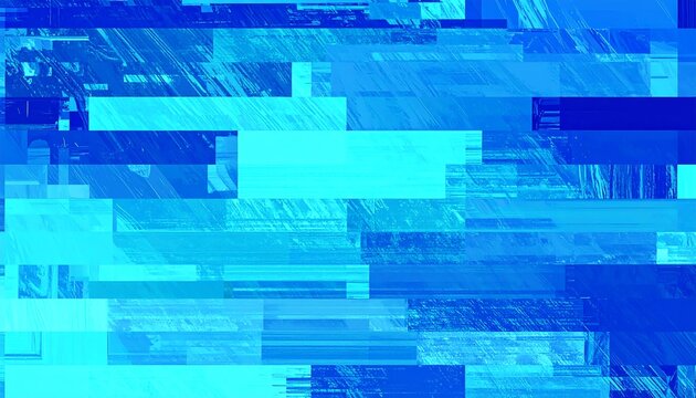 Abstract digital art with blue rectangles and lines
