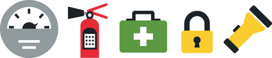 Essential Safety Equipment Icons for Emergency Preparedness

