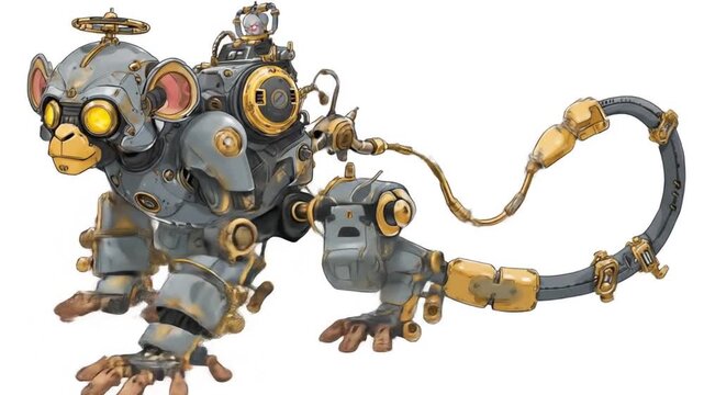 Steampunk monkey illustration