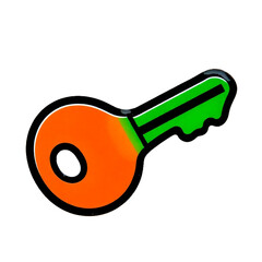 Illustration of a green key PNG