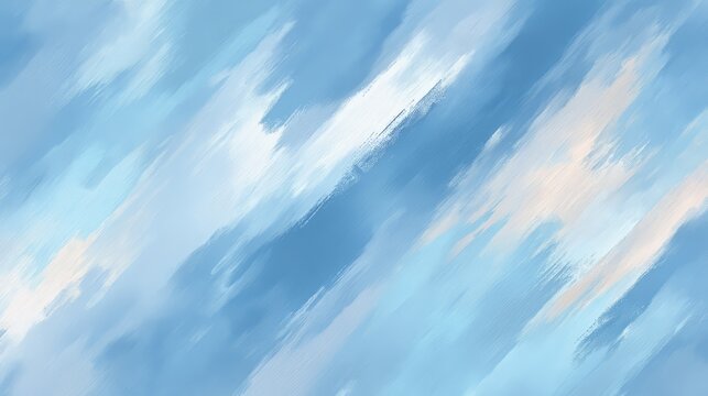 The blue sky is filled with brush strokes, creating a sense of movement and energy. The painting is abstract