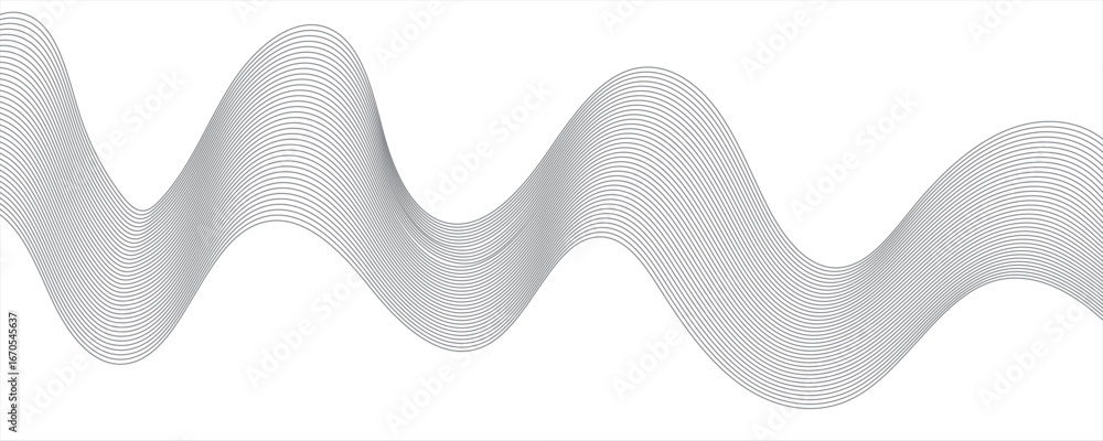 Poster abstract, digital-style background with series intertwined, flowing waveforms made of smooth wavy li
