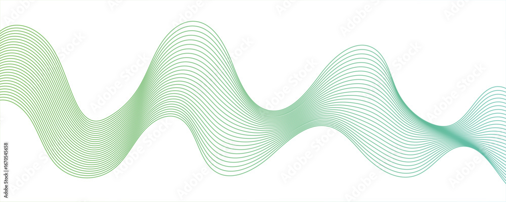 Poster abstract green, white smooth element swoosh speed modern stream background. wave with lines created 