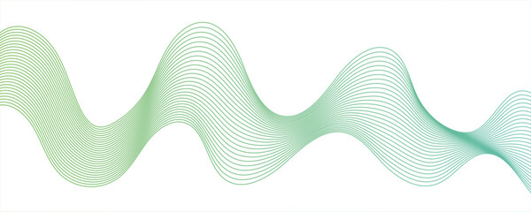 Abstract green, white smooth element swoosh speed  modern stream background. Wave with lines created using blend tool.Vector illustration. Design template for cover, business ,postcard certificate.