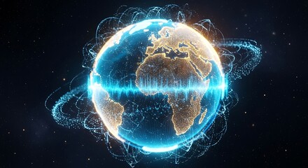 Ultra-Realistic Digital Globe with Neural Network Data Flow	