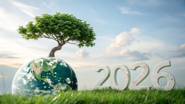 2026 Nature Concept with Thriving Tree and Green Planet - 12