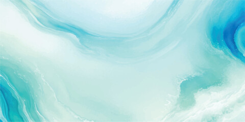 Obraz premium Soft watercolor wave design with pastel hues of green and blue for meditation, spa, and peaceful branding