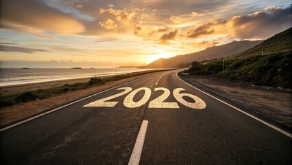 2026 Painted on Coastal Highway at Sunset