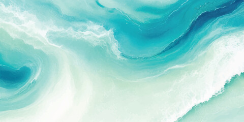 Soothing pastel watercolor wave background in blue and green for spa, health, and meditation visuals