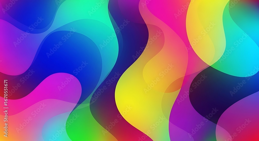 Poster vibrant abstract background with flowing, colorful gradient shapes creating a dynamic and modern vis