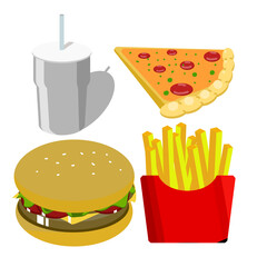 fast food flat style clipart