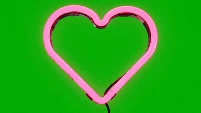pink heart on a green background