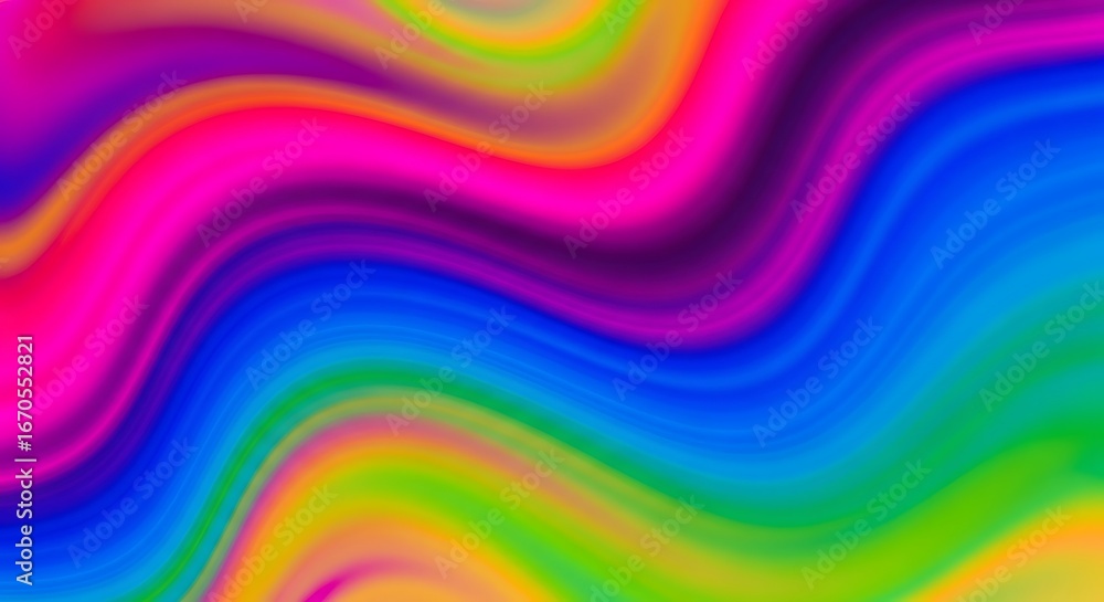 Poster vibrant abstract background with swirling holographic colors creating a mesmerizing flowing liquid e