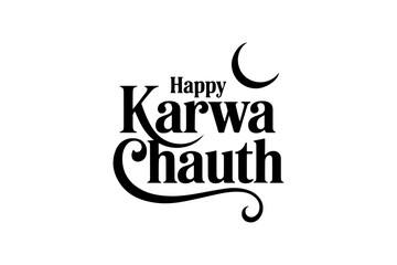 Happy Karwa Chauth Decorative Typography Design Collection