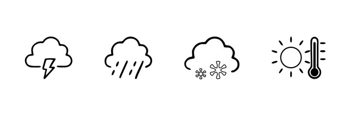 weather icon in black line art style