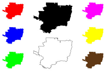 Fototapeta premium Yao city (Japan, Nihon-koku or Nippon-koku, Kansai region) map vector illustration, scribble sketch Yao-shi map