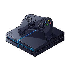 2d isometric gaming console. 2d isometric video game controller. 2d isometric PS3 © LINER