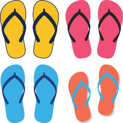 Flip Flop Sandals Vector Clipart | Summer Beach Vacation Shoe Bundle