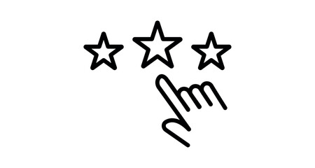 Rating icon. customer review rating icon. e-commerce ratting symbol. hands with stars, service and product rating png and vector illustration on transparent background