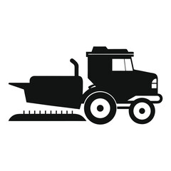 Classic Tractor Silhouette Vector – Side View Minimal Design
