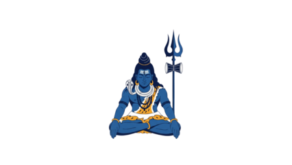 Mahadev in Meditation: A Modern Minimalist Vector of the Hindu God Shiva