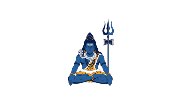 Mahadev in Meditation: A Modern Minimalist Vector of the Hindu God Shiva - Powered by Adobe
