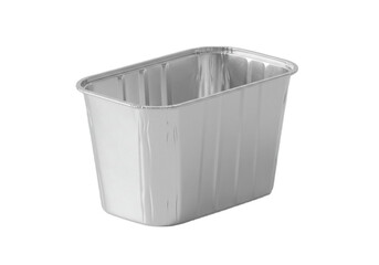 Rectangular Aluminum Foil Food Container with Rounded Corners and Vertical Ridges
