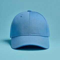 Blue baseball cap with a textured pattern isolated on white background