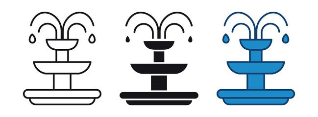 Water fountain icon set , vector illustration .