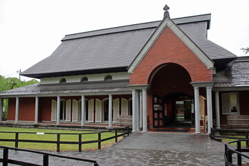 hall (kabazaiku denshokan) in kakunodate in japan