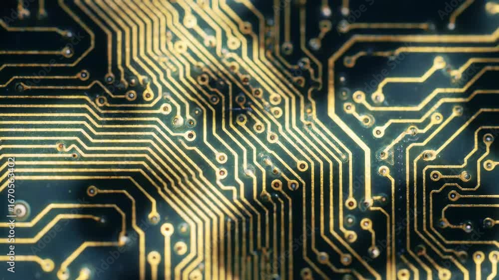 Poster electronic circuit board pattern, technology background, macro view