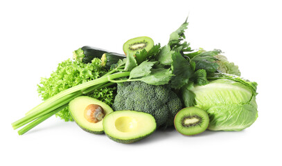 Superfood. Healthy food products isolated on white