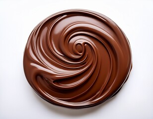 creamy chocolate swirl in a rich smooth texture perfect for desserts and baking activities no background white background