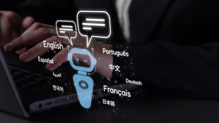 Global communication with multiple languages, digital translation tools, multilingual technology, cross-cultural communication, and virtual language learning environments. Muxer