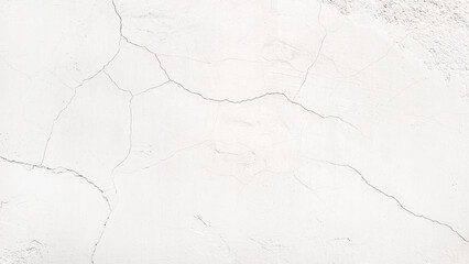 texture of a white, dilapidated plastered wall with cracks