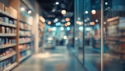 Blurred Store View Enhanced With Beautiful Bokeh Effects, Capturing A Dreamy And Atmospheric Mood In The Photograph.