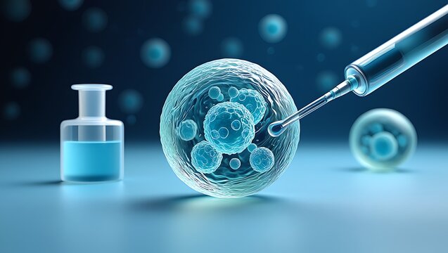 Cellular biology research with stem cells genetic engineering and biotechnology science