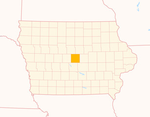 Map of the County Story (Iowa, US) showing the Federal State with the highlighted County