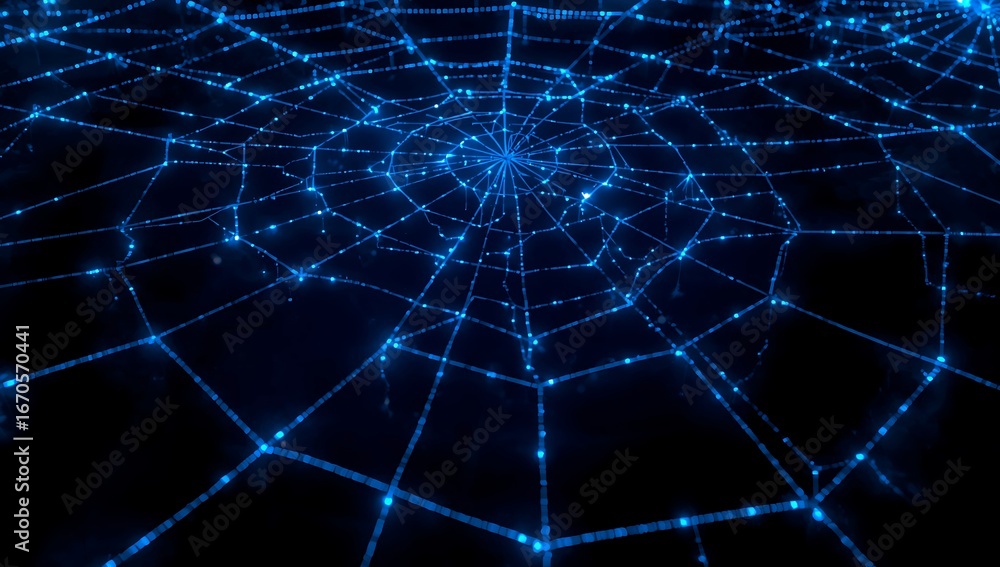 Aufkleber futuristic network connection background with glowing blue lines and nodes, symbolizing digital comm