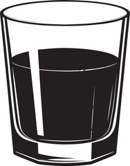 Black Whiskey Glass Drink Silhouette | Vector Graphic Design
