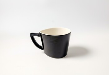 Black coffee cup on white background