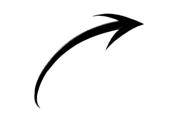 Brush Stroke Curved Arrow Pointing Up Right