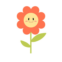 Cute Smiling Flower Cartoon Illustration