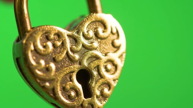 close up of a golden key