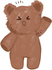 Obraz premium excited cute bear
