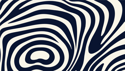 Abstract wavy zebra stripe pattern in navy and cream tones
Organic swirl zebra print background with dark navy lines
Psychedelic flowing stripe pattern with bold concentric waves