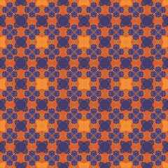 blue mosaic tiles,purple, orange curves and painted to create flowers shape,leaves with background in geometric patterns to as sarong,tile,printed fabric,batik,fabric,tablecloth patterns.