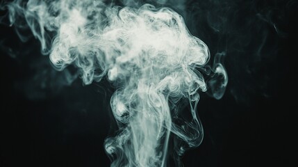 Ethereal smoke plumes against black background