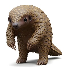 A solitary pangolin showcasing its unique scaled armor and gentle gaze, a symbol of the wonders of wildlife.