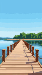 Wooden pier extending into ocean